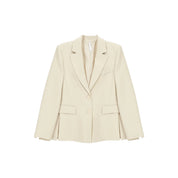 Blazer monopetto con tasche a patta laterali donna avorio imperial