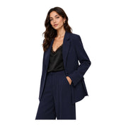 Blazer monopetto con tasche a patta laterali donna blu imperial
