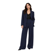 Blazer monopetto con tasche a patta laterali donna blu imperial