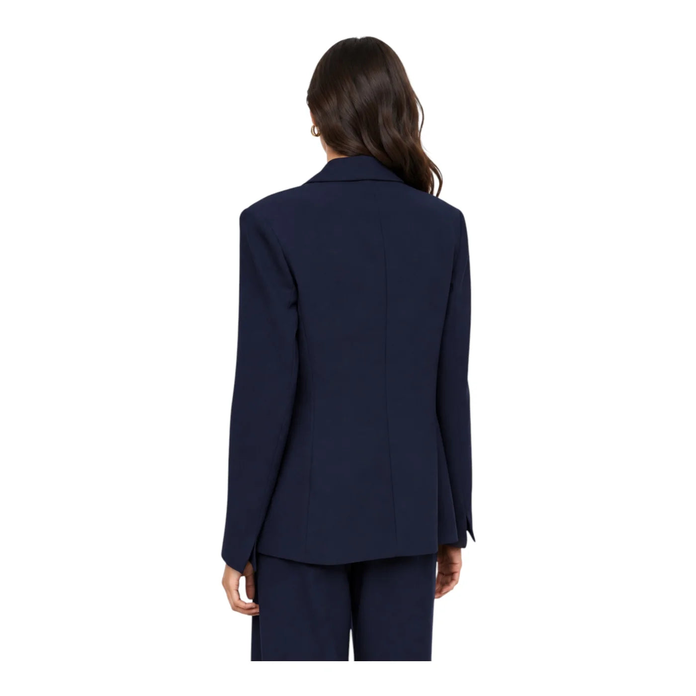 Blazer monopetto con tasche a patta laterali donna blu imperial