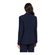 Blazer monopetto con tasche a patta laterali donna blu imperial