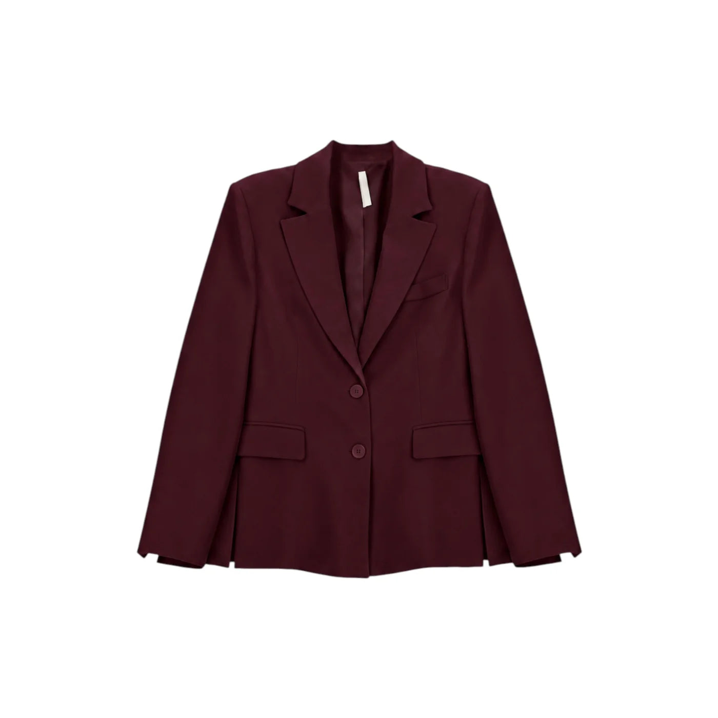 Blazer monopetto con tasche a patta laterali donna bordeaux imperial