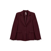 Blazer monopetto con tasche a patta laterali donna bordeaux imperial