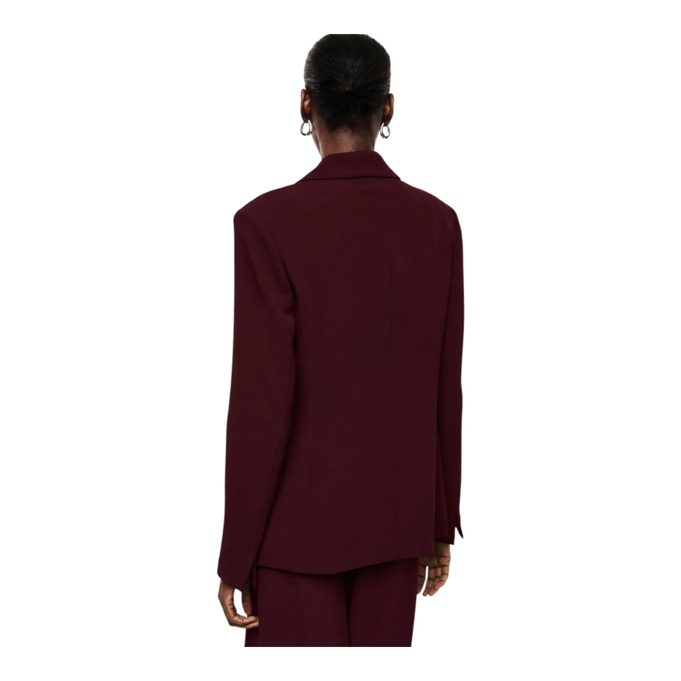Blazer monopetto con tasche a patta laterali donna bordeaux imperial