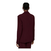 Blazer monopetto con tasche a patta laterali donna bordeaux imperial