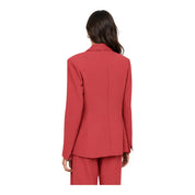 Blazer monopetto con tasche a patta laterali donna rosa imperial