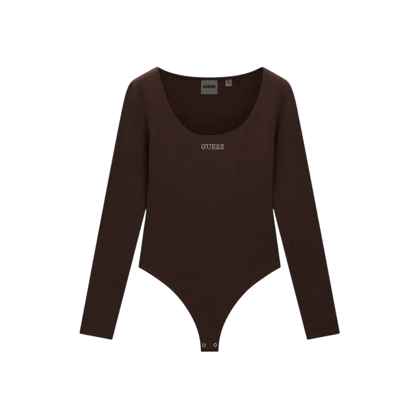Body con logo a borchie donna marrone guess