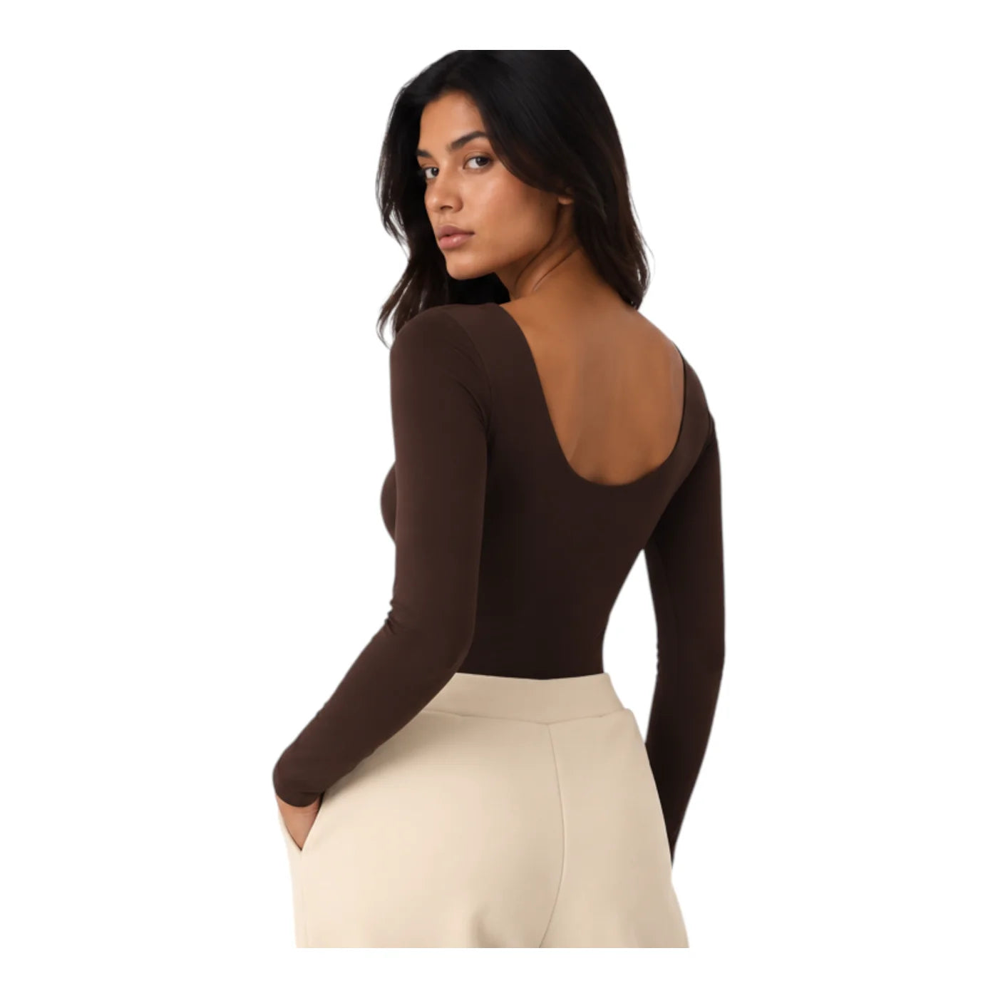 Body con logo a borchie donna marrone guess