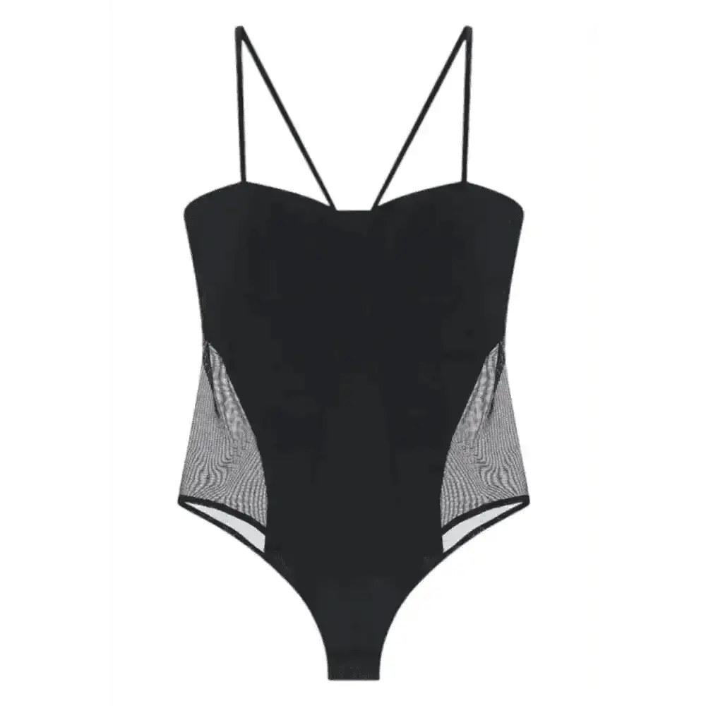 Body con spalline sottili e pannelli laterali in rete Donna Imperial - Follower SRL