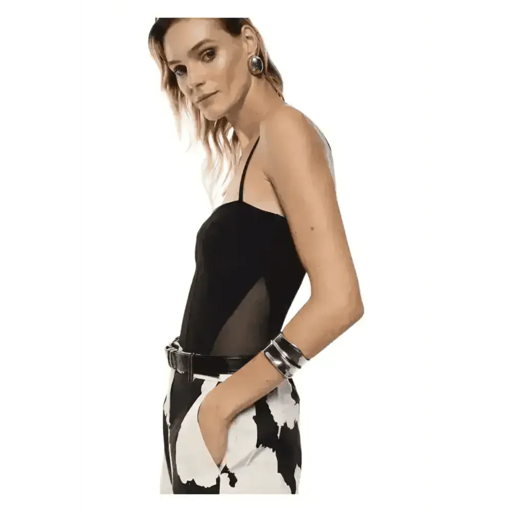 Body con spalline sottili e pannelli laterali in rete Donna Imperial - Follower SRL