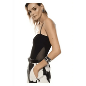 Body con spalline sottili e pannelli laterali in rete Donna Imperial - Follower SRL