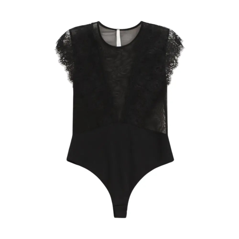 Body in tulle con inserti in pizzo e scollo tondo Donna Imperial Imperial