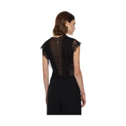 Body in tulle con inserti in pizzo e scollo tondo Donna Imperial - Follower SRL