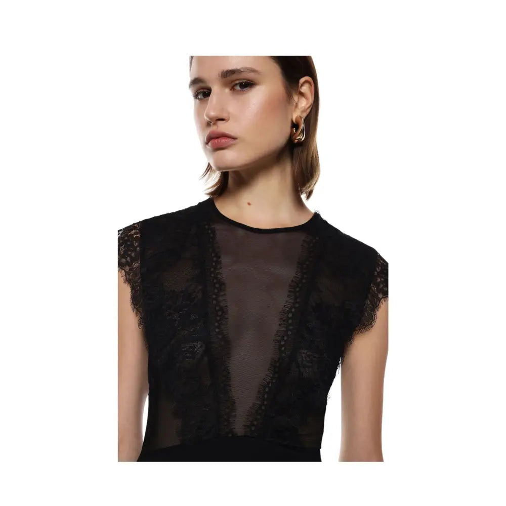 Body in tulle con inserti in pizzo e scollo tondo Donna Imperial Imperial