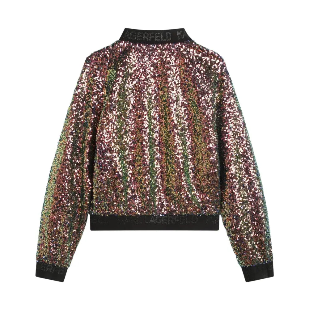 Bomber Bambina Karl Lagerfeld con paillettes ricamate Karl Lagerfeld
