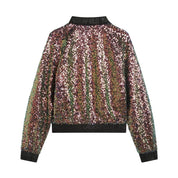 Bomber Bambina Karl Lagerfeld con paillettes ricamate Karl Lagerfeld