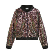 Bomber Bambina Karl Lagerfeld con paillettes ricamate Karl Lagerfeld