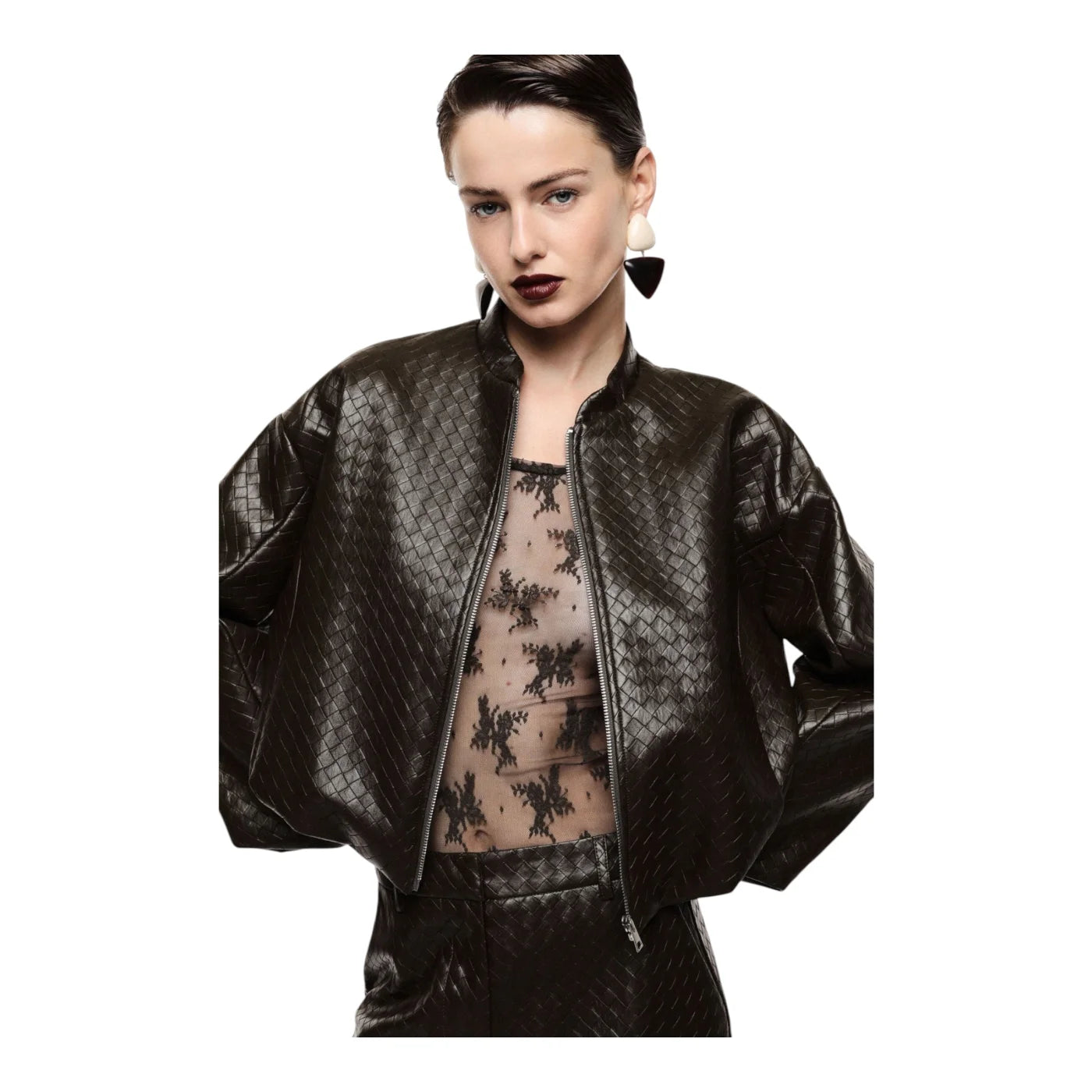Bomber jacket corta donna marrone imperial - giacche