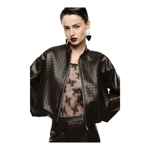 Bomber jacket corta donna marrone imperial - giacche