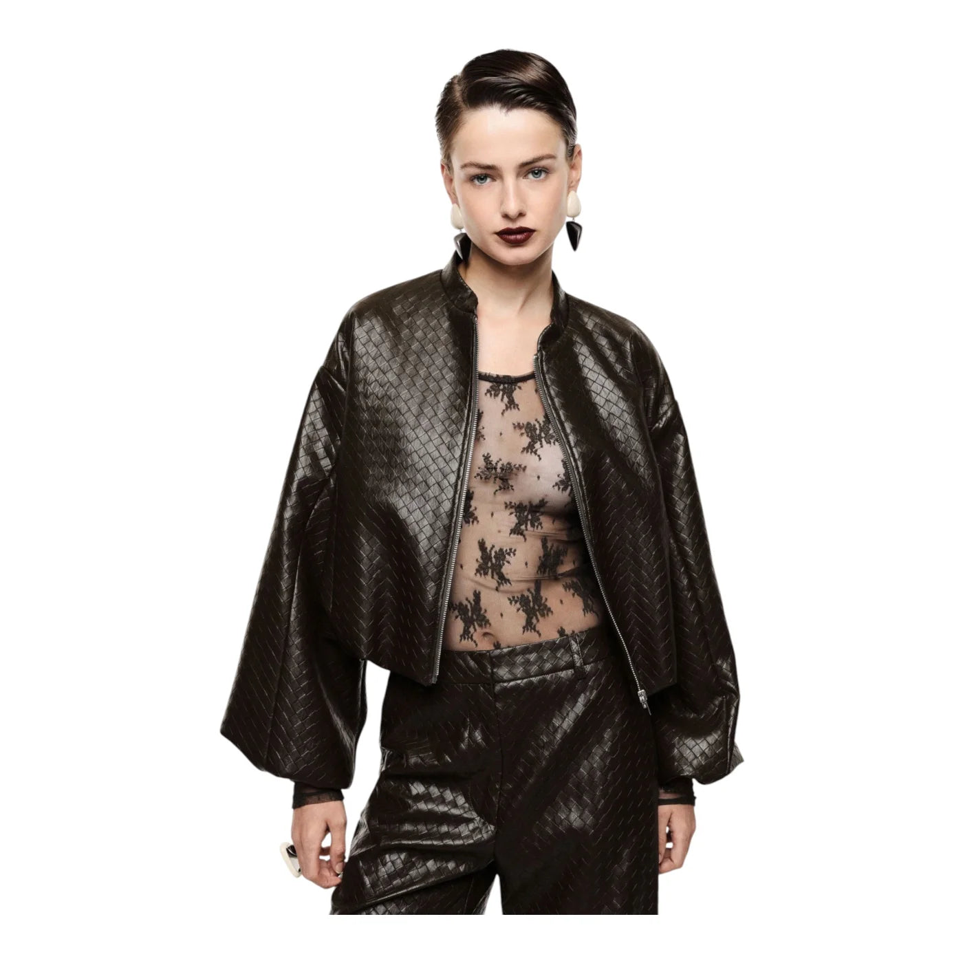 Bomber jacket corta donna marrone imperial - giacche