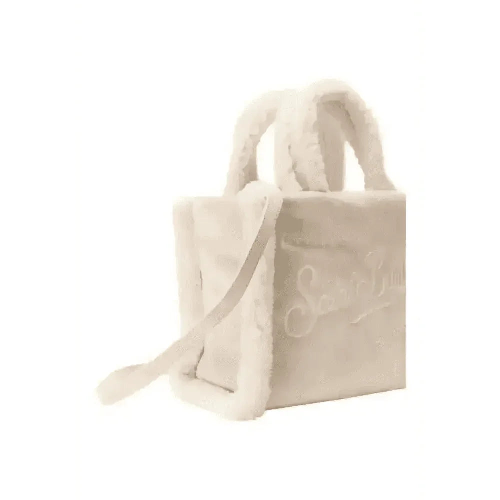 Borsa morbida a mano vanity mini shearling beige Donna MC2 Saint Barth - Follower SRL