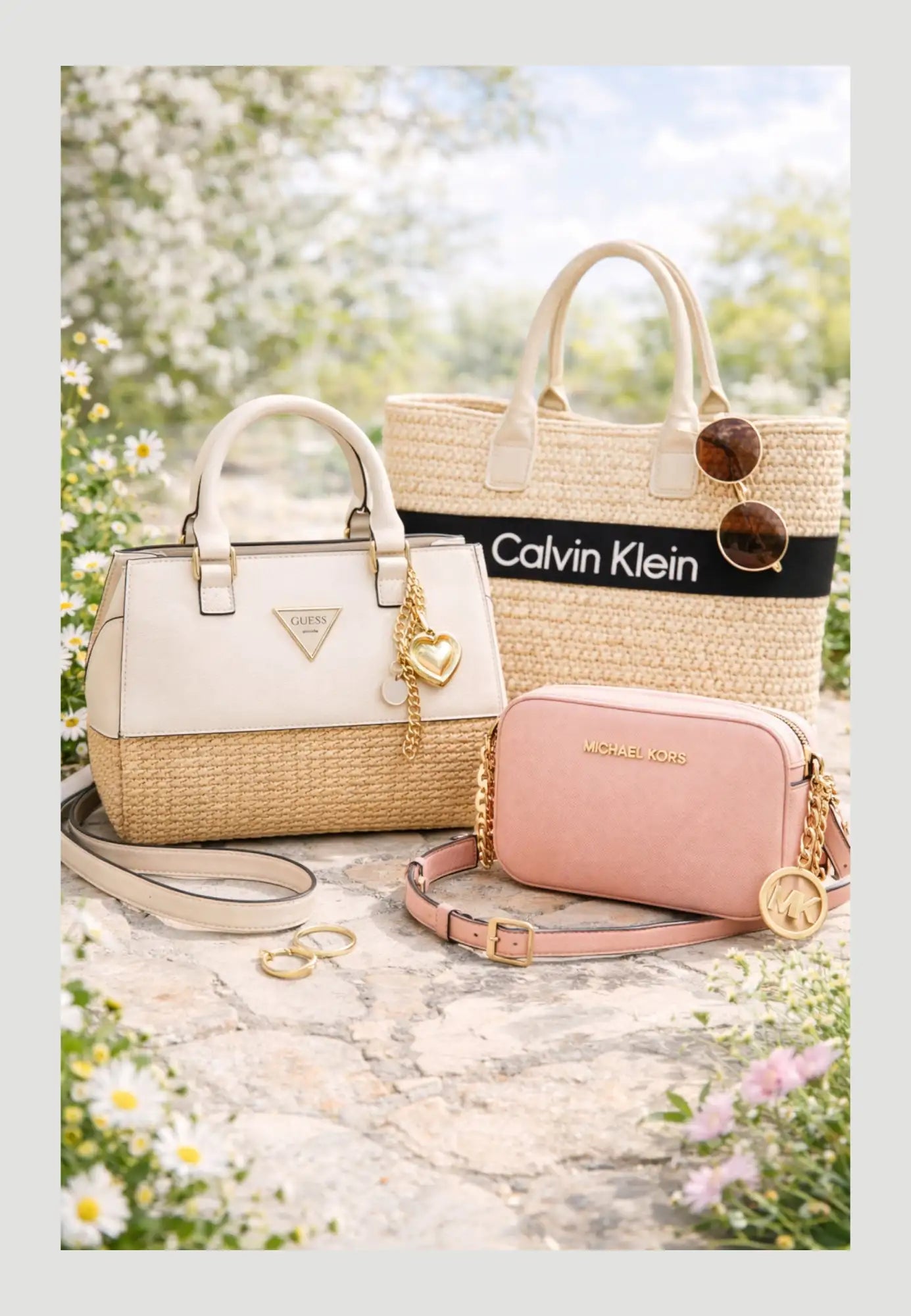 Borsa a tracolla Pink Michael Kors con hardware placcato oro e tracolla a catena