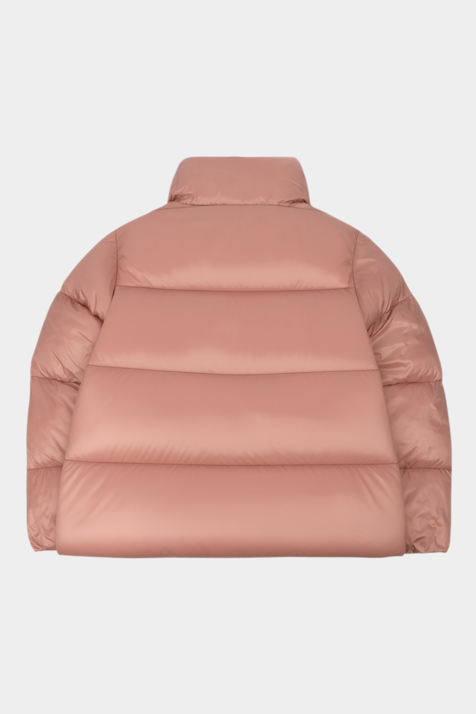 Giubbino Follower SRL Blauer rosa trapuntato in nylon lucido con collo alto per bambina, vista posteriore