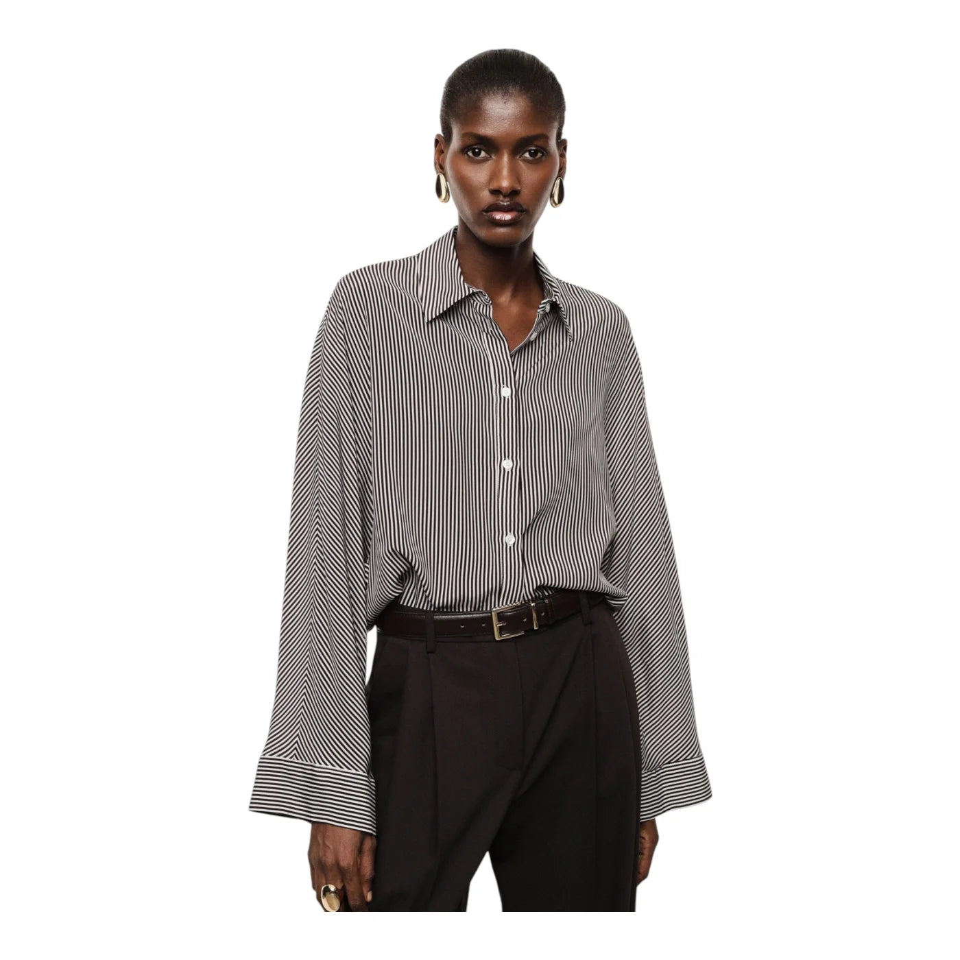 Camicia a righe regular-fit con maniche ampie donna bordeaux imperial - camicie