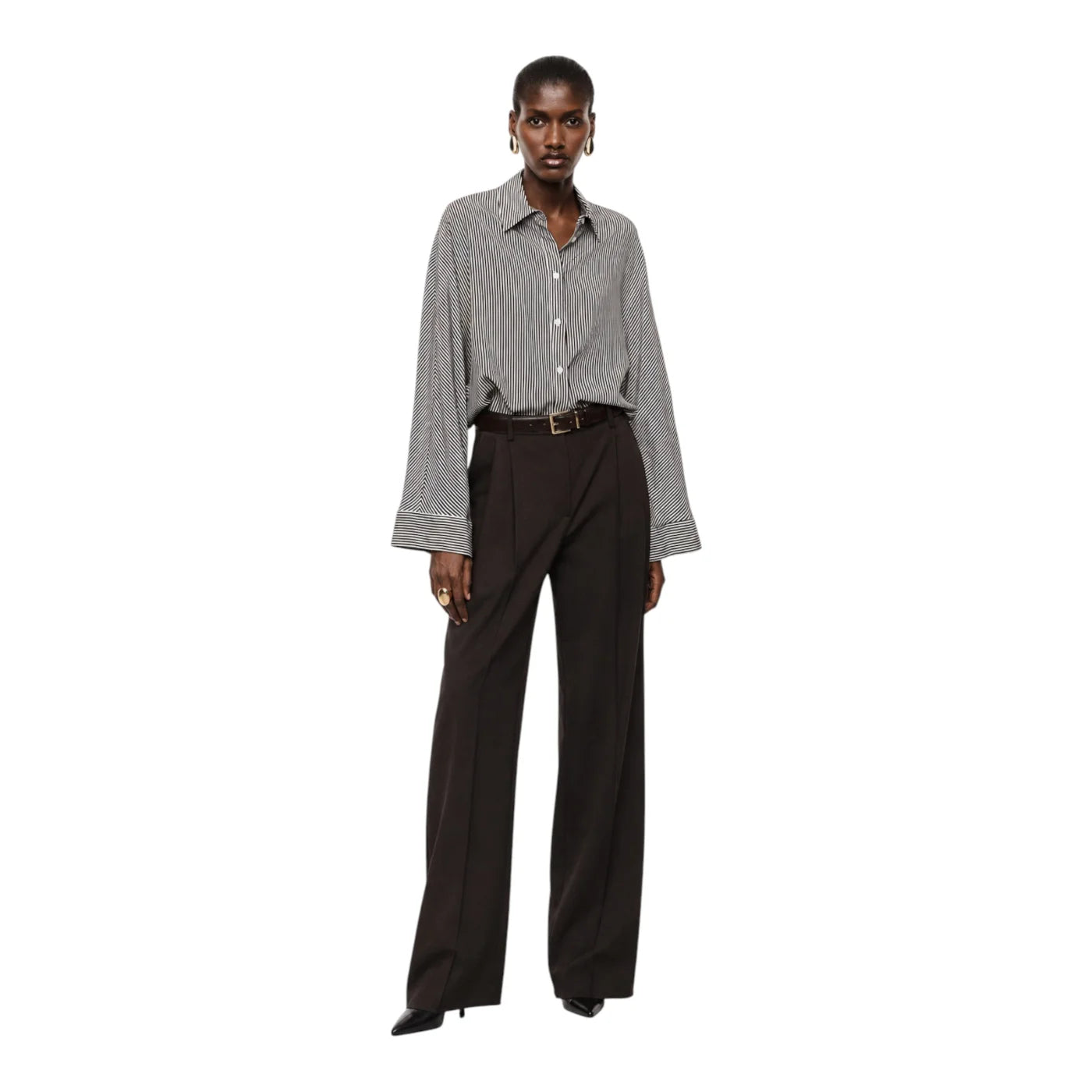 Camicia a righe regular-fit con maniche ampie donna bordeaux imperial - camicie