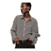 Camicia a righe regular-fit con maniche ampie donna bordeaux imperial - camicie