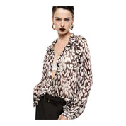 Camicia ampia stampa astratta donna multicolore imperial - camicie