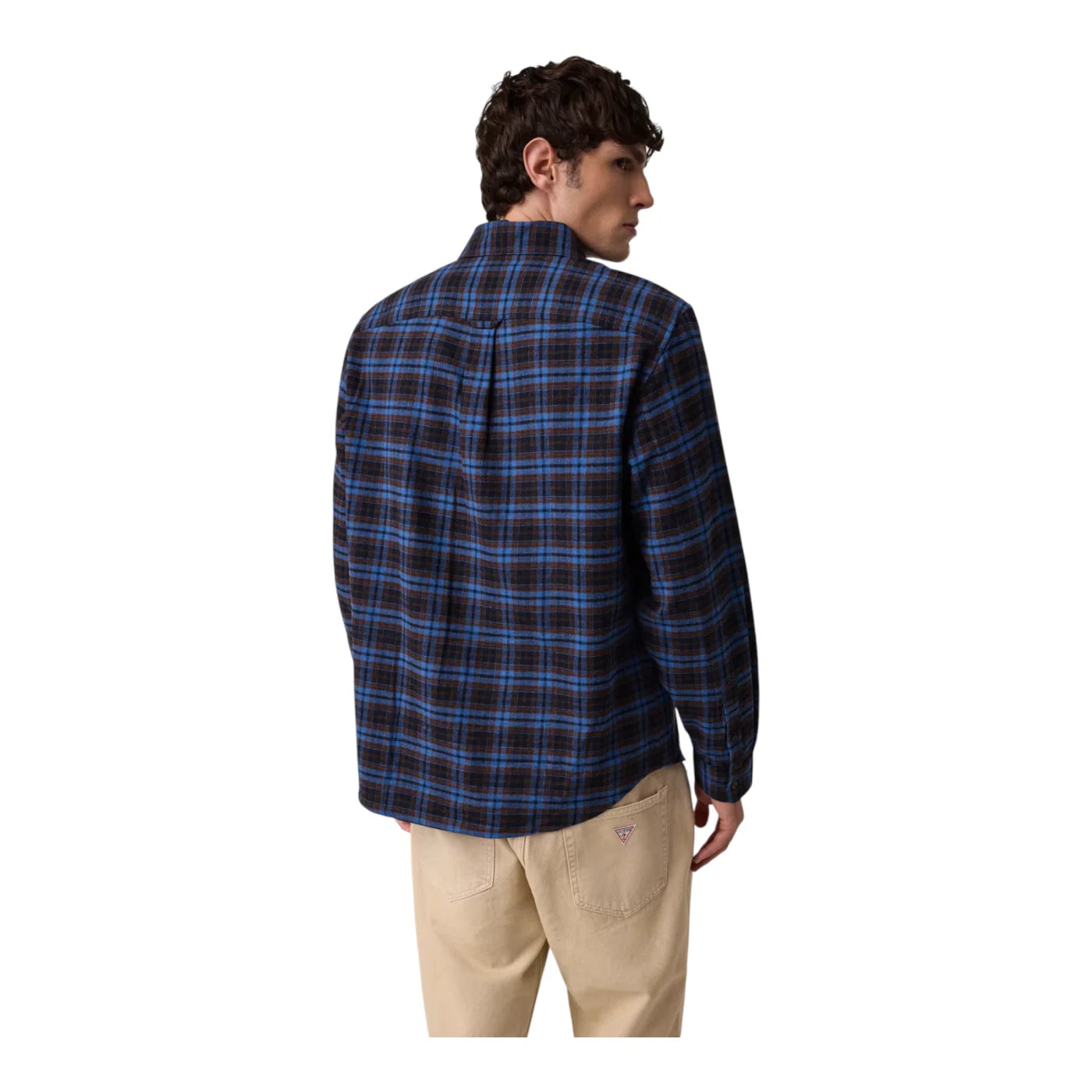 Camicia in flanella uomo blu guess - camicie