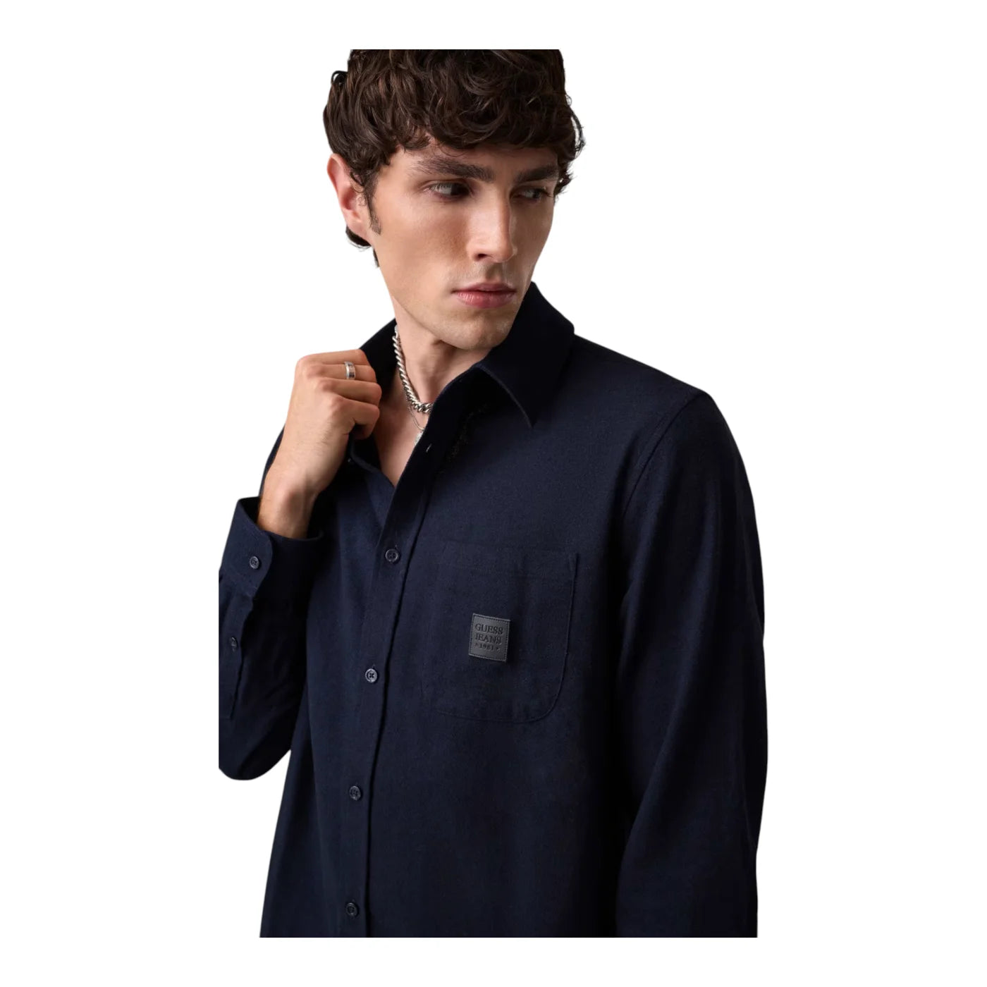 Camicia in flanella uomo blu guess - camicie