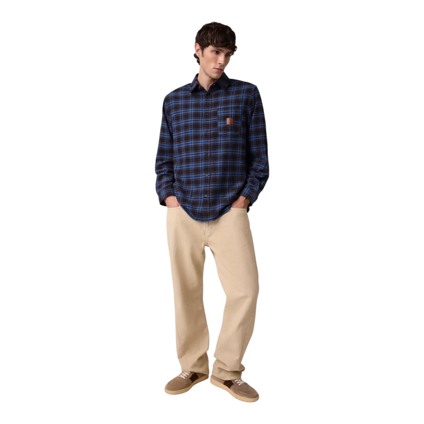 Camicia in flanella uomo blu guess - camicie