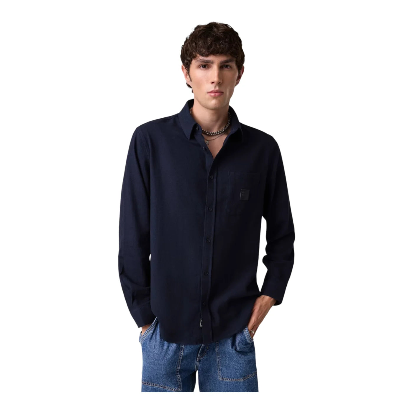 Camicia in flanella uomo blu guess - camicie