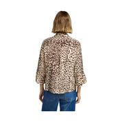 Camicia maniche 3/4 stampa animalier con collo classico Donna Please Please