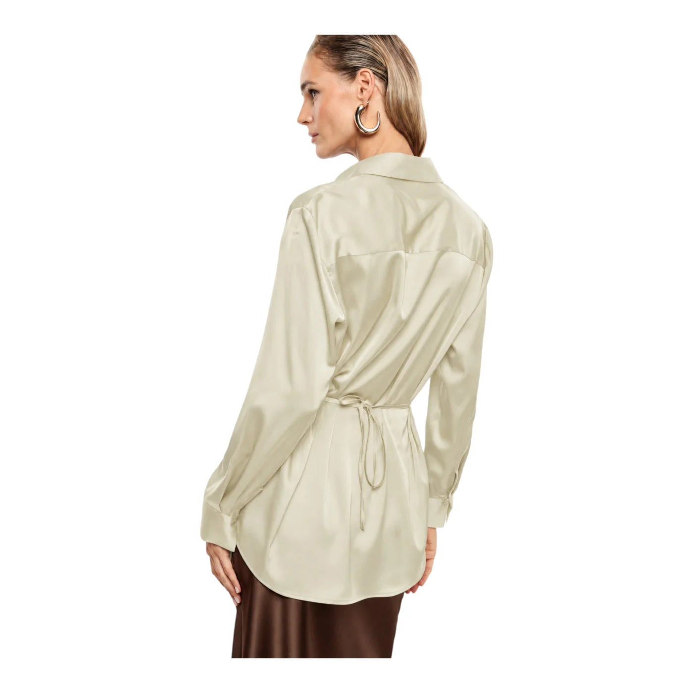 Camicia regular-fit con cintura decorativa donna avorio imperial - camicie