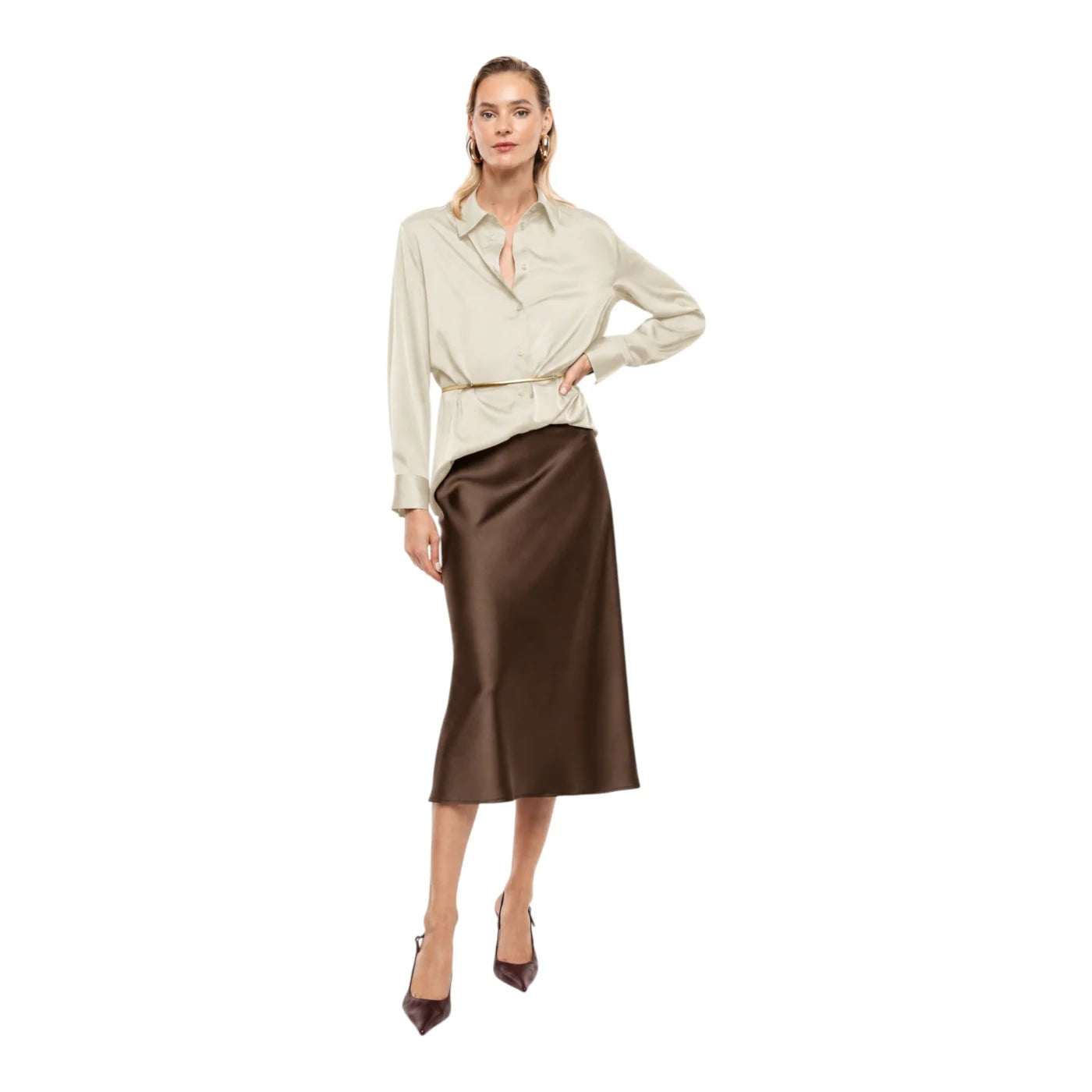 Camicia regular-fit con cintura decorativa donna avorio imperial - camicie