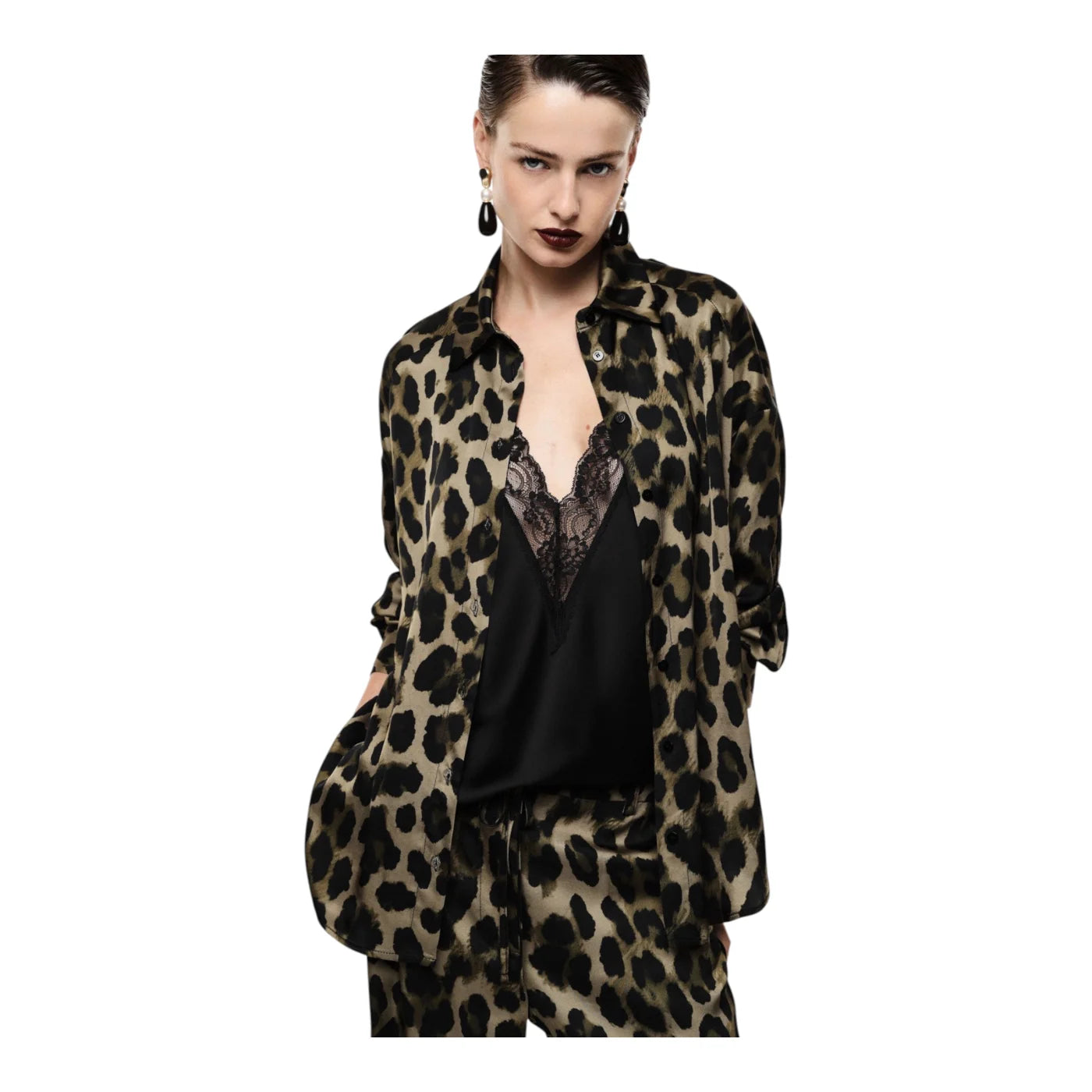 Camicia stampa animalier donna verde imperial - camicie