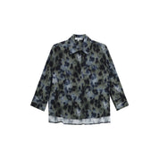 Camicia stampa maculata con maniche 3/4 donna multicolore please - camicie