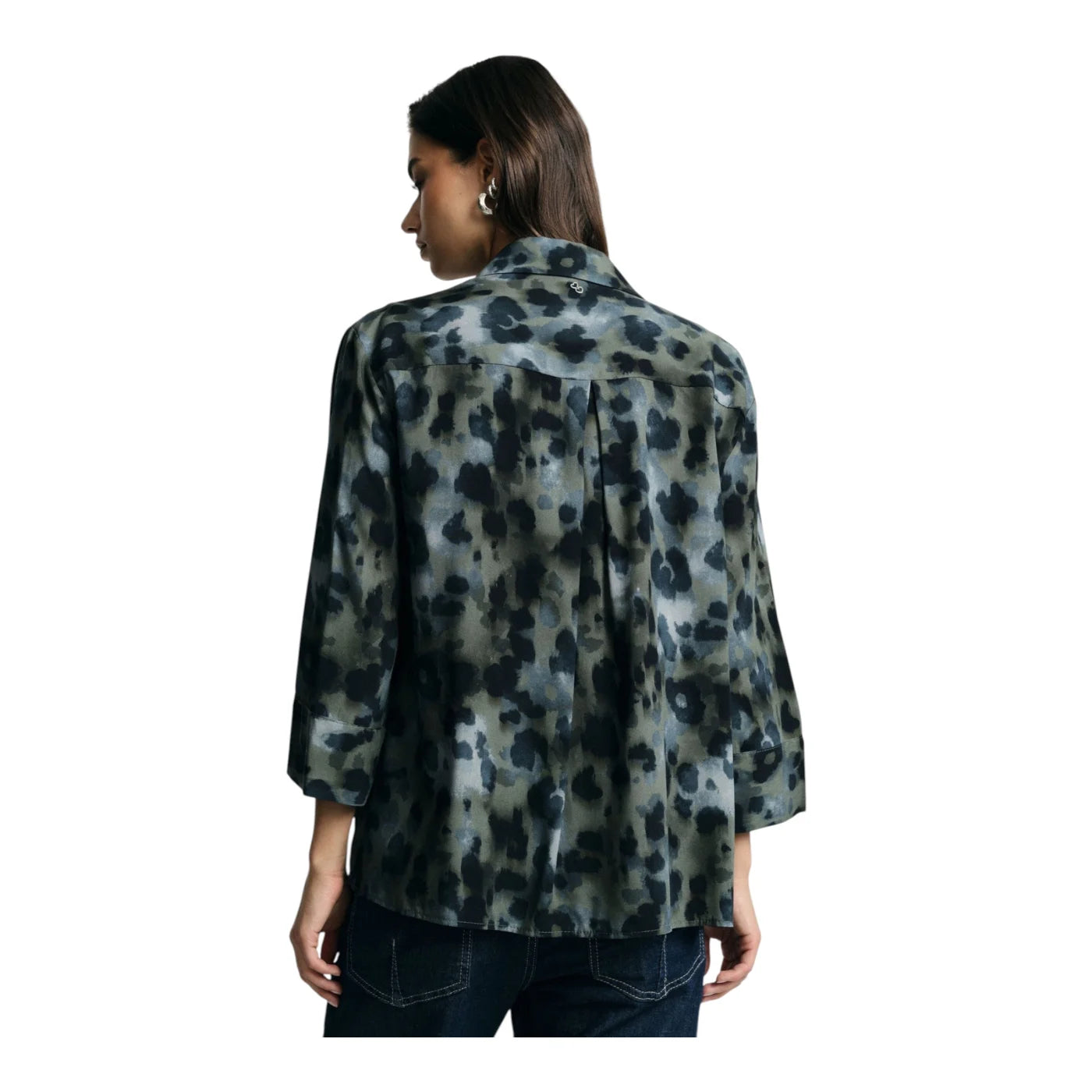 Camicia stampa maculata con maniche 3/4 donna multicolore please - camicie