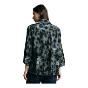 Camicia stampa maculata con maniche 3/4 donna multicolore please - camicie