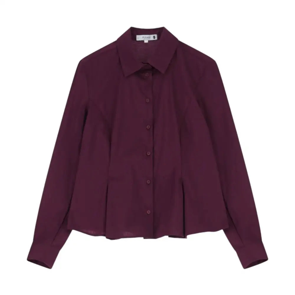 Camicia svasata con pince e colletto classico Donna Please Please