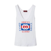 Canotta a coste Donna Gucci stampa gucci Gucci