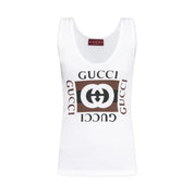 Canotta a coste Donna Gucci stampa gucci Gucci