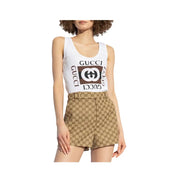 Canotta a coste Donna Gucci stampa gucci Gucci