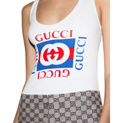 Canotta a coste Donna Gucci stampa gucci Gucci