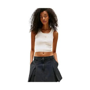 Canotta crop slim fit con distintivo Tommy Donna Tommy Hilfiger Jeans - Follower SRL