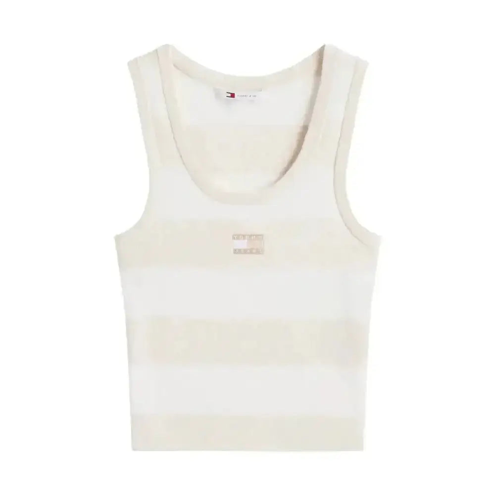 Canotta crop slim fit con distintivo Tommy Donna Tommy Hilfiger Jeans - Follower SRL