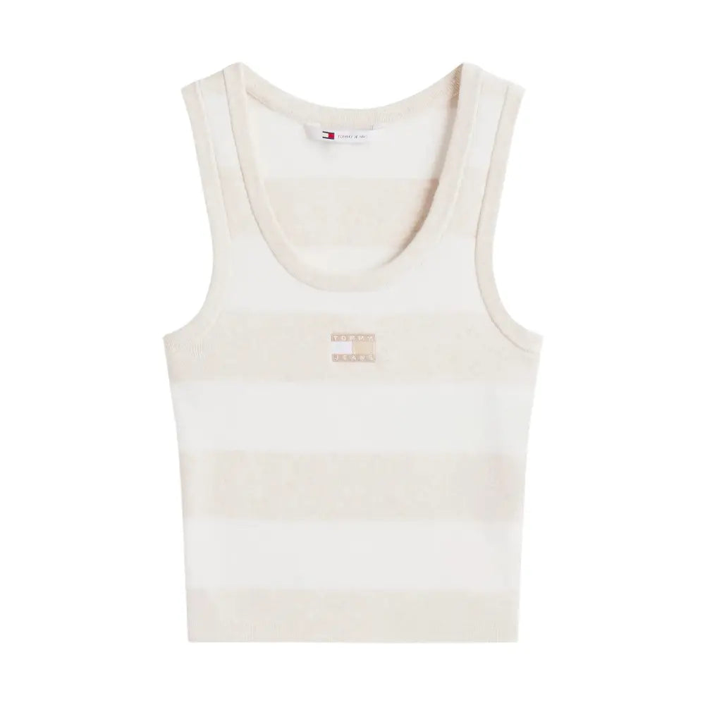 Canotta crop slim fit con distintivo Tommy Donna Tommy Hilfiger Jeans Tommy Hilfiger Jeans